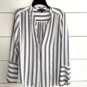 WHBM blue/black striped long sleeve